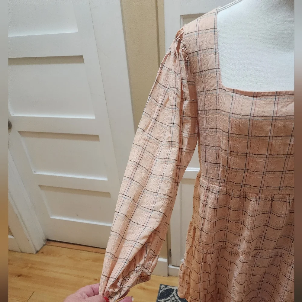 Vylette Women's Tiered Plaid Babydoll Dress - Picture 9 of 11